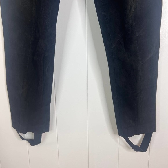 Vintage Wilson Leather Suede Black Side Zip Pants with Stirups SZ 4 - Picture 4 of 8